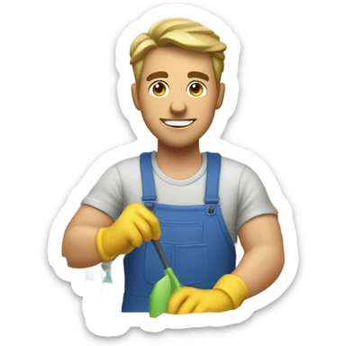 White Man cleaning up the kitchen  sticker