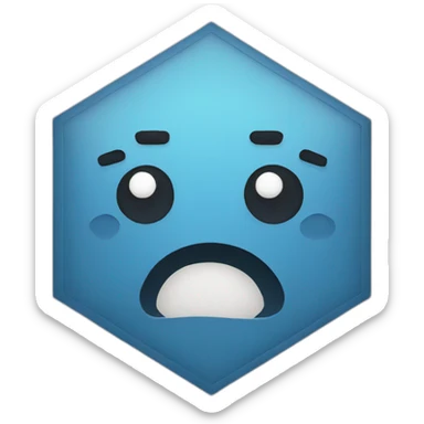 a hexagon crying sticker