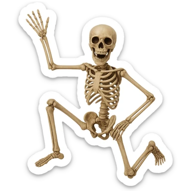 Halloween skeleton, make funny position, remove background   sticker