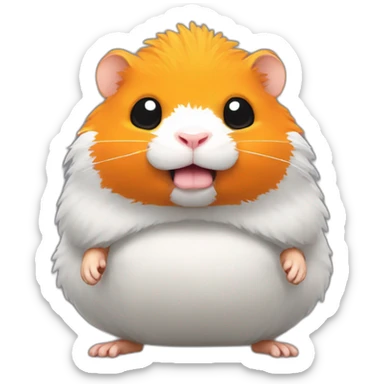 an orange hamster like king kong, pixelart sticker