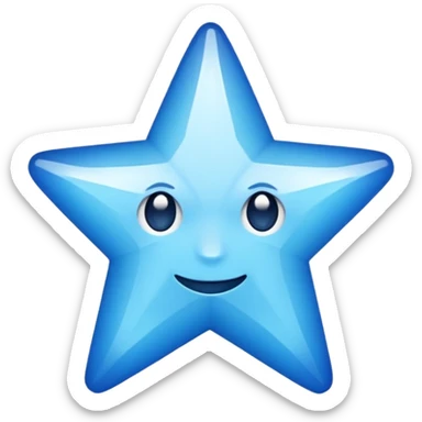 Estrella de color azul sólido  sticker