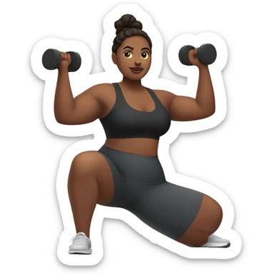 Plus size girl working out sticker