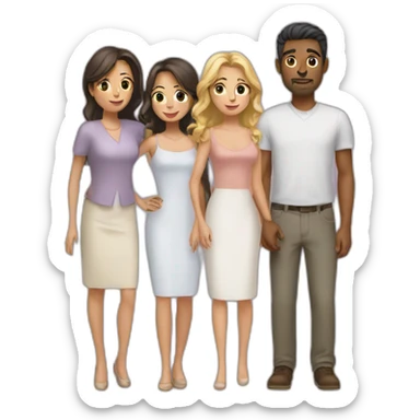 throuple two women one man sticker