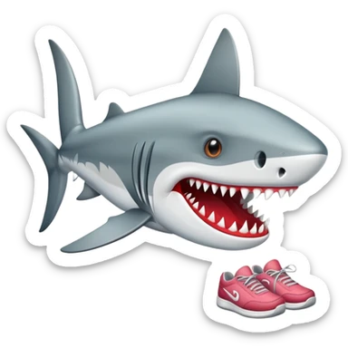 Tiburón con zapatillas  sticker