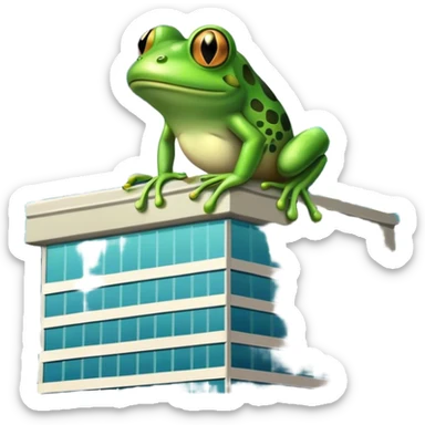 Frog on a skyscraper sticker