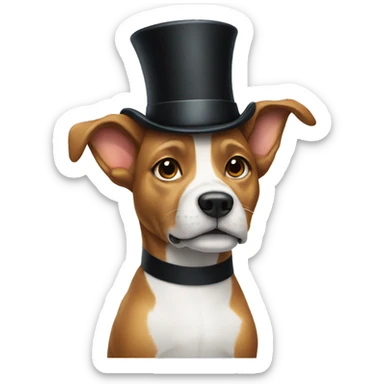 Dog with top hat  sticker