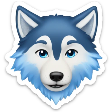 make me a blue and whit and blue wolf sticker