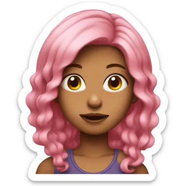 Girl with pink hair mad  sticker