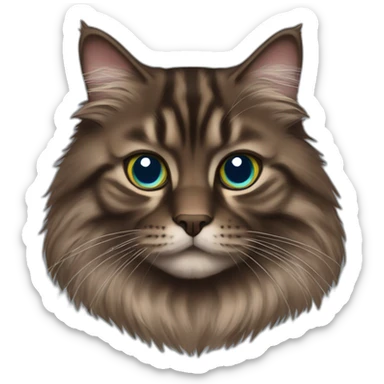 Dark Brown Siberian cat sticker