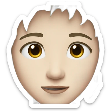 14 year old handsome boy white skin, black hair, wearing black coat on a white shirt sticker