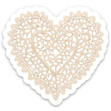 Pale brown lace heart sticker