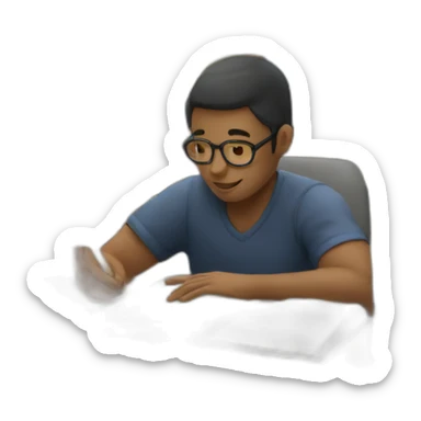 Person studying in library sticker
