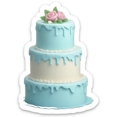 Three tier pastel blue cake sticker