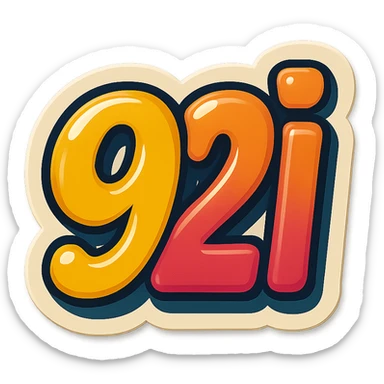 text '92i' as an emoji stylized like a sticker sticker