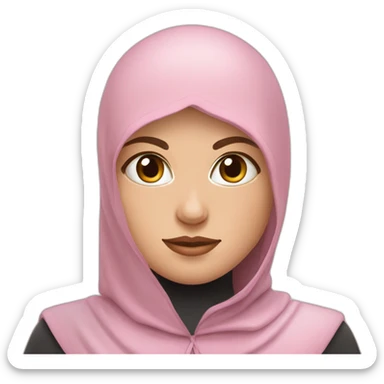 russian girl in pastel pink niqab archery horseback sticker