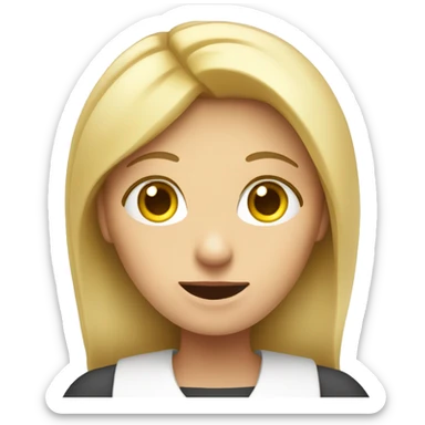 A blonde lady telling people to complete their timesheet sticker