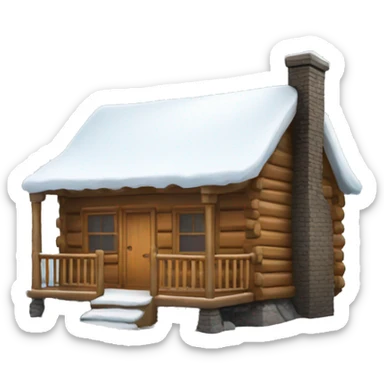 Cabin with snow on roof sticker