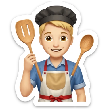 golden ramsay with apron sticker