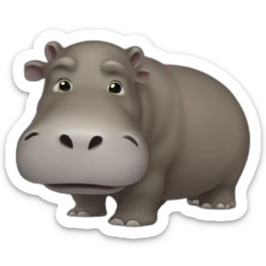 Hippopotame sur un ours sticker