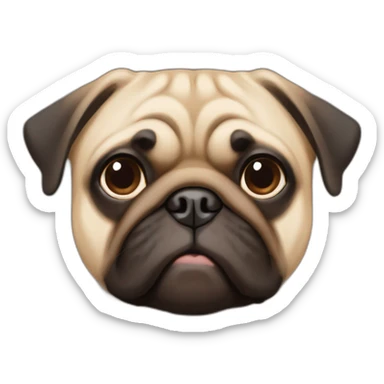 30% Pug 70% Chihwahwa tan and brown sticker