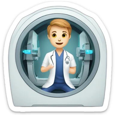 radiologist in mri machine sticker