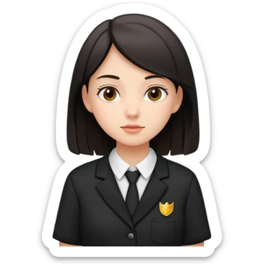 girl in black school uniform standing up sticker