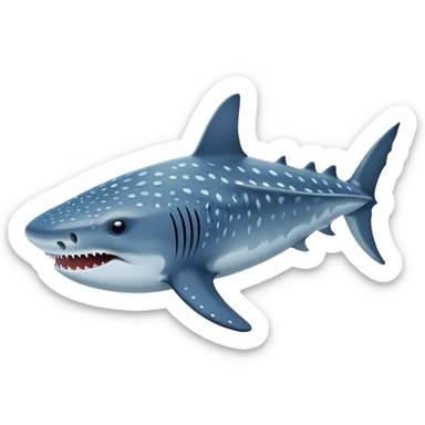 Whale shark, flat, wide mouth, no teets, calm sticker