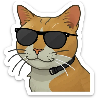 Cat with sunglasses sticker