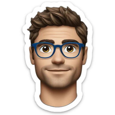 Zac efron lunette et yeux bleu sticker