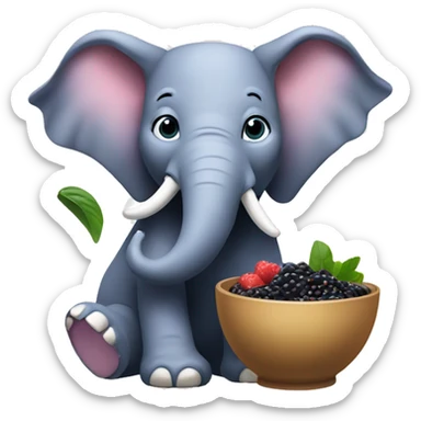 Elephant eating and açaí bowl sticker