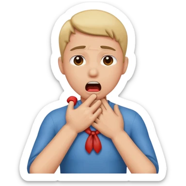 Make an emoji of someone holding their throat like they are choking  sticker