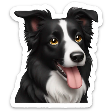 black border collie sticker