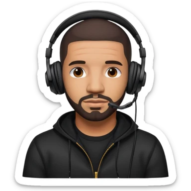 drake Black Headphones sticker