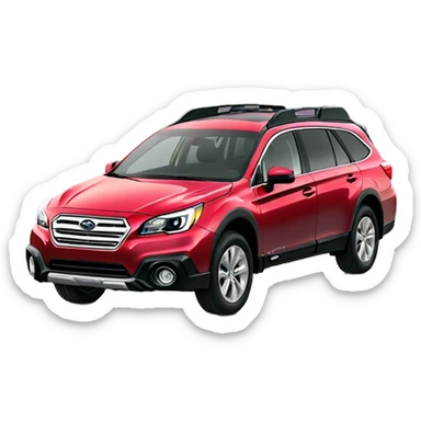 red subaru outback with yellow fog lights sticker
