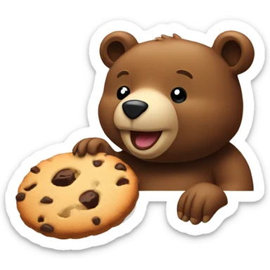 Bear eating a cookie sticker