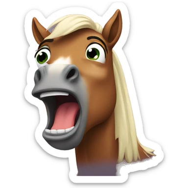 scared horse sticker