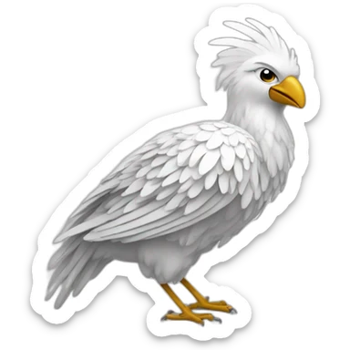 Un homme oiseau a plumes blanches  sticker