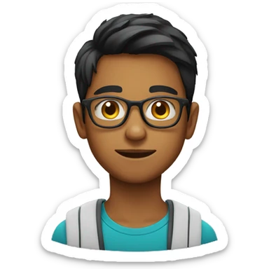 A 15 year old Indian boy wearing glasses sticker