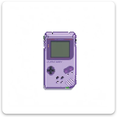 Classic Game Boy handheld console at a half turn angle sticker