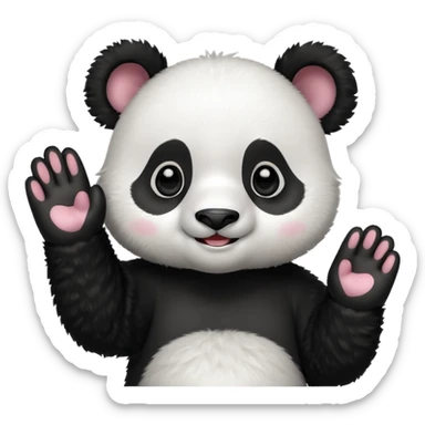 Cute panda cub saying hello  sticker