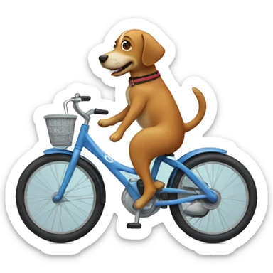 Dog riding a bike sticker