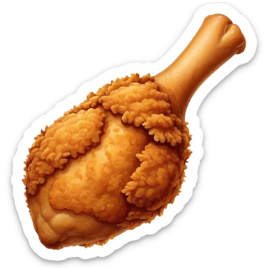 KFC style crispy fried chicken leg with golden brown breading and signature spices sticker