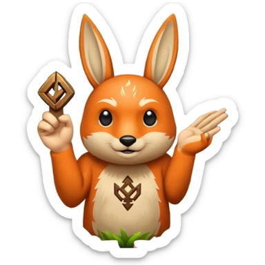 woodland spirit snapping fingers with spark rune sticker
