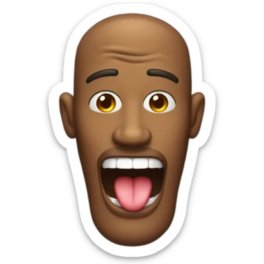 a man who sticks out his tongue sticker