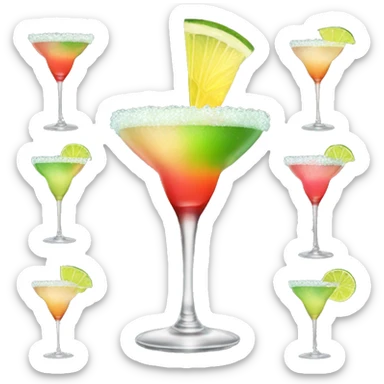 Beautiful cocktails in margarita glasses sticker