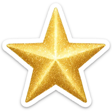 gold sparkle star sticker