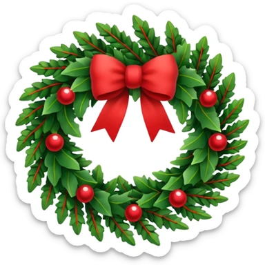 Christmas wreath sticker