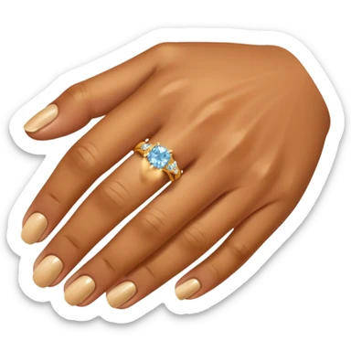 Caramel right hand with diamond ring on rong finger sticker