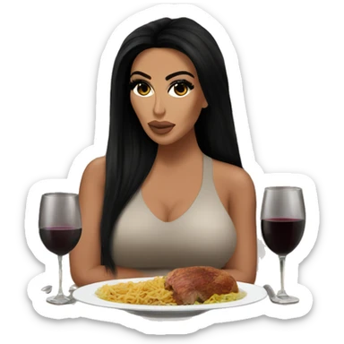 Kim kardashian dinner date realistic sticker