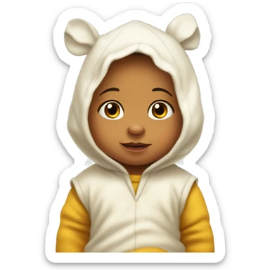 White baby in a Winnie the Pooh costume  sticker